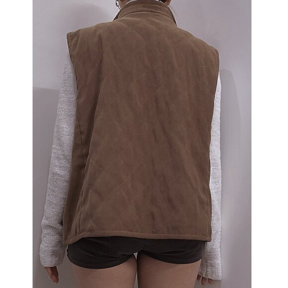 Brown Winter Layering Quilted Vest - Picture 2 of 5